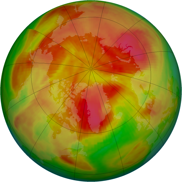 Arctic ozone map for 09 April 1984